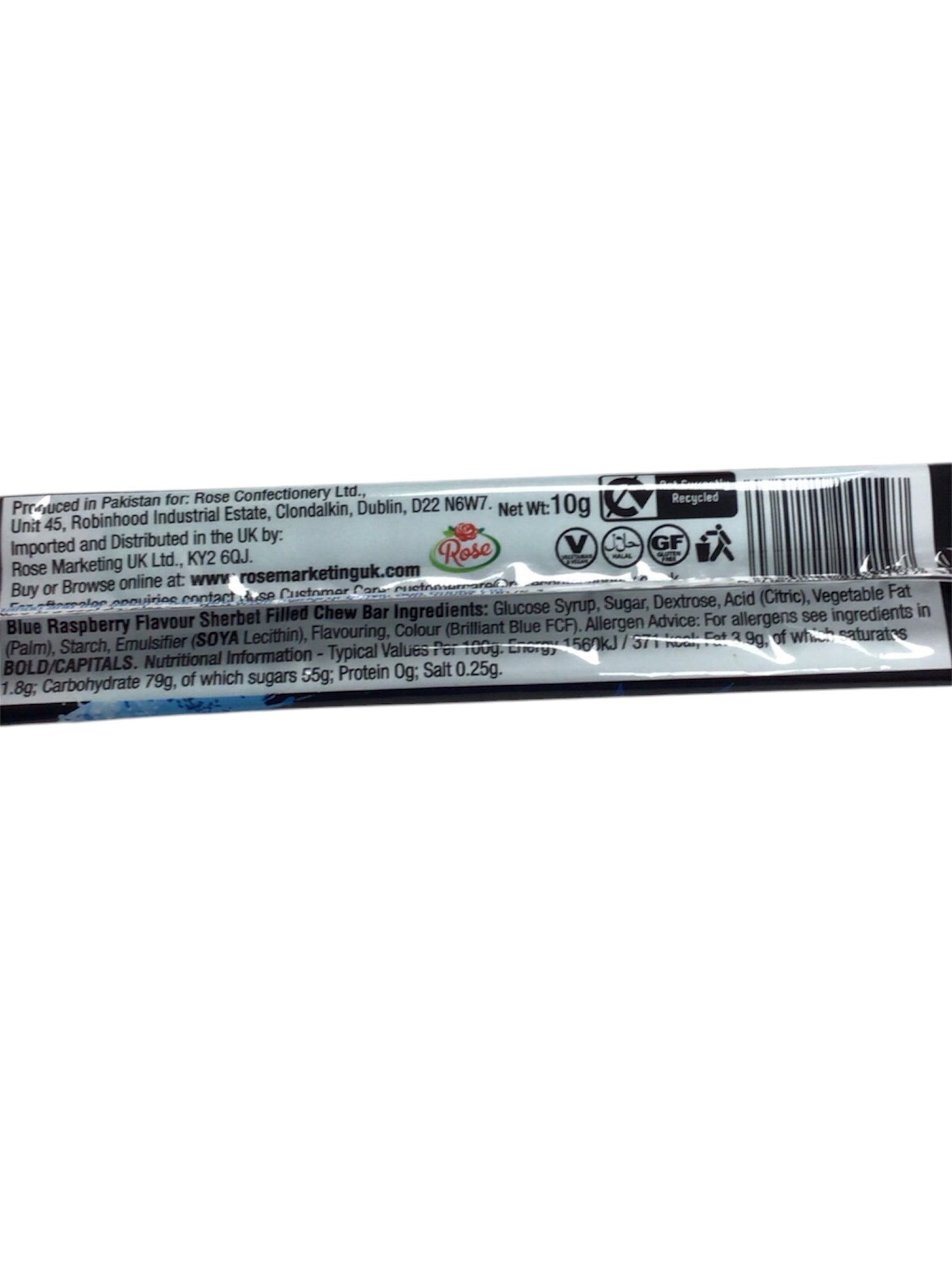 Tango Shockers Blue Raspberry Sour Fizz Chew Bar