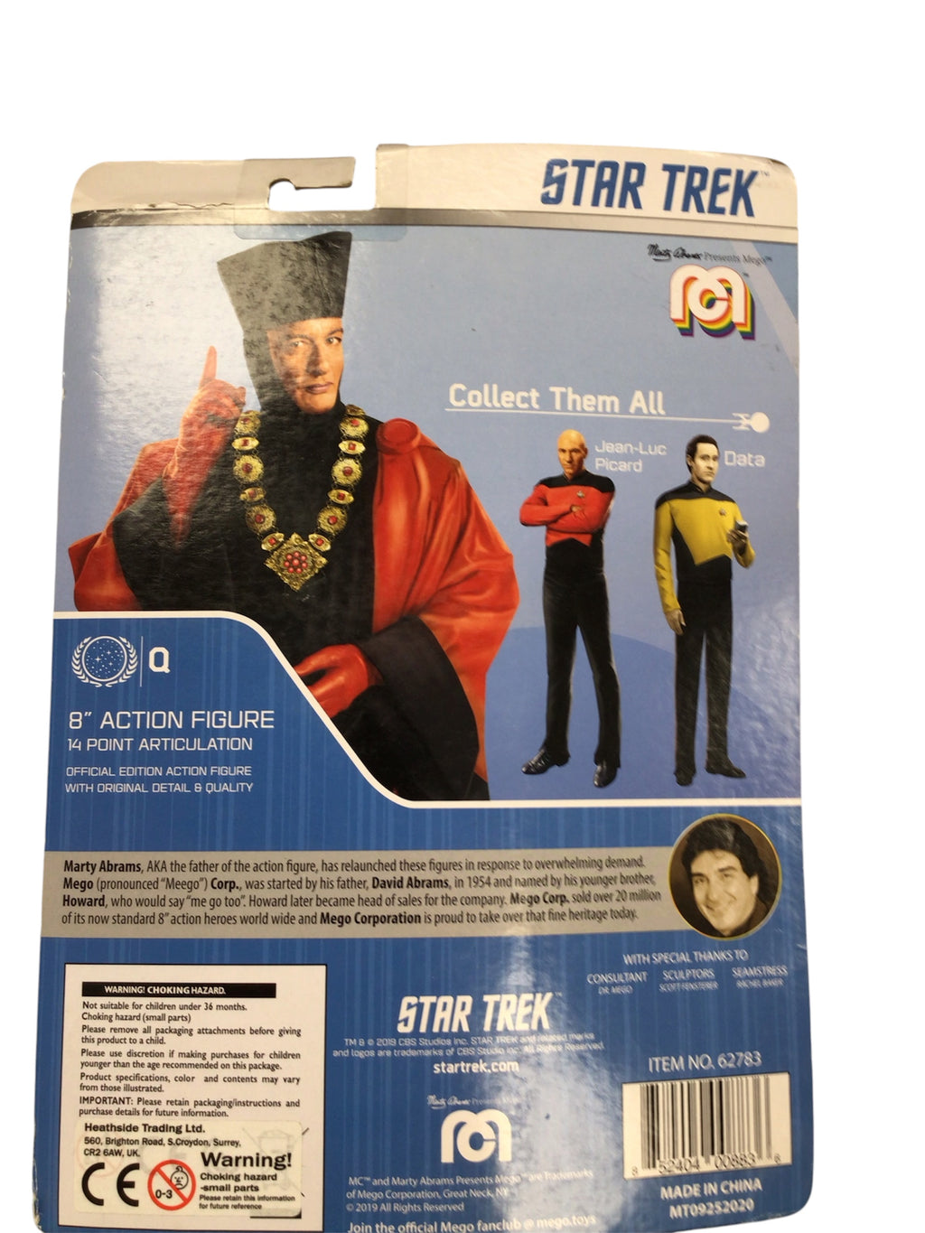 Star Trek: The Next Generation - Q 8" Action Figure (Mego, 2019) – New in Blister Pack RRP£20