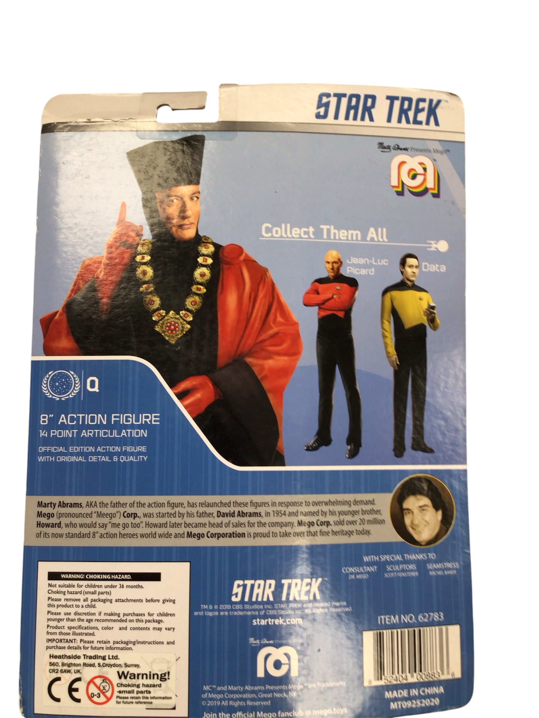 Star Trek: The Next Generation - Q 8" Action Figure (Mego, 2019) – New in Blister Pack RRP£20