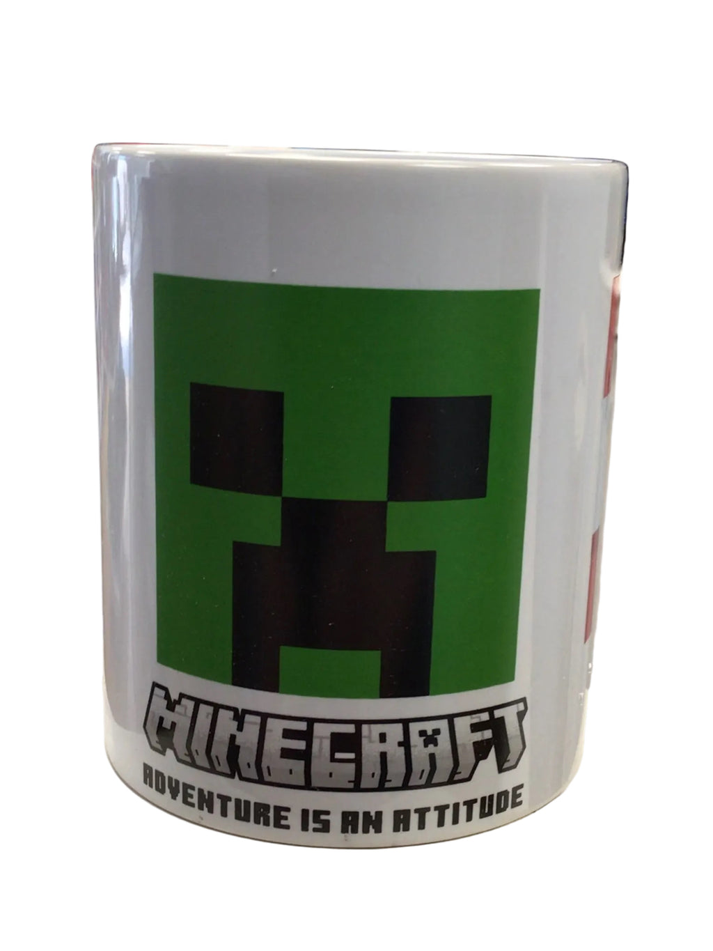 Official Minecraft Ceramic Mug – Creeper Face & TNT Design with "Adventure is an Attitude" Slogan