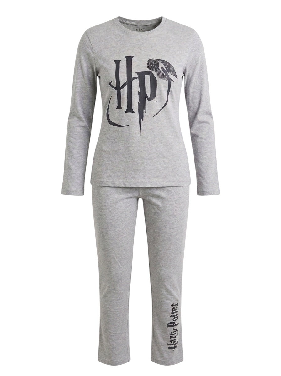 Harry Potter Women's Long Sleeve Pyjamas Set - Grey Marl size 8/10 RRP £28