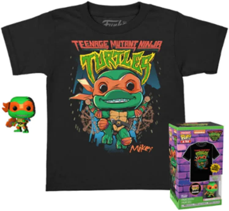 Funko Pocket Pop! & Tee TMNT Mutant Mayhem Michelangelo Mikey Box Set - Size S Child age 8-9