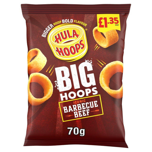Hula Hoops Big Hoops Barbecue Beef Flavour Grab Bag PM £1.35 - 70g