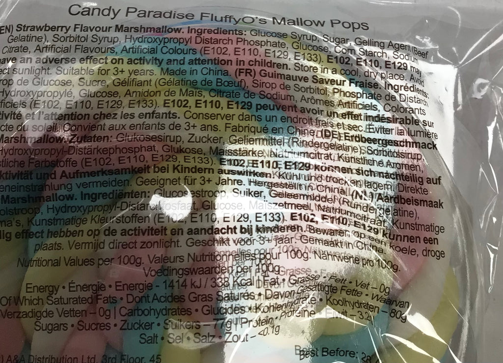 Candy Paradise Fluffy Mallow Pops – Strawberry Flavour Marshmallow Lollipop