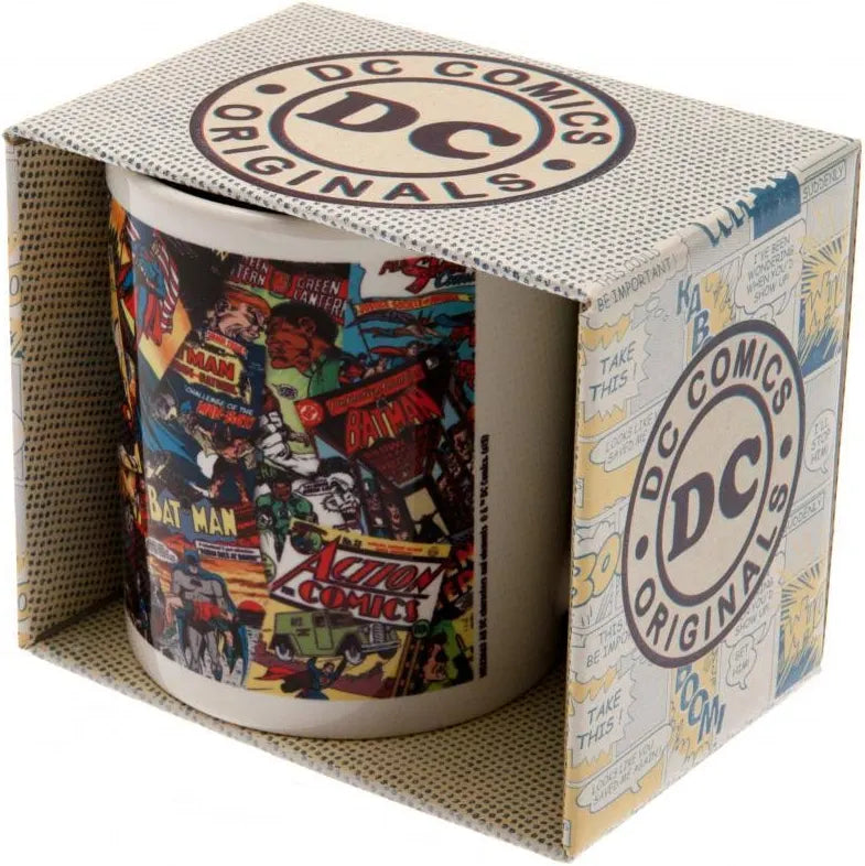Official DC Comics Vintage Comic Book Cover Collage Ceramic Coffee Mug RRP £10