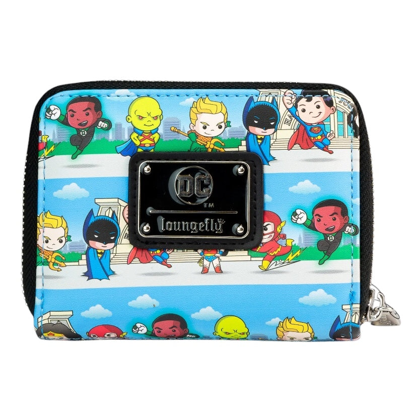 DC Comics Justice League Character Print Coin Purse | Cute Superhero Small Zip Wallet