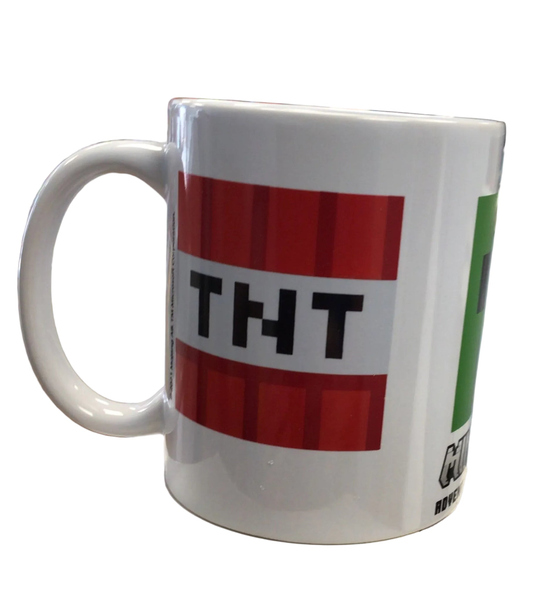 Official Minecraft Ceramic Mug – Creeper Face & TNT Design with "Adventure is an Attitude" Slogan