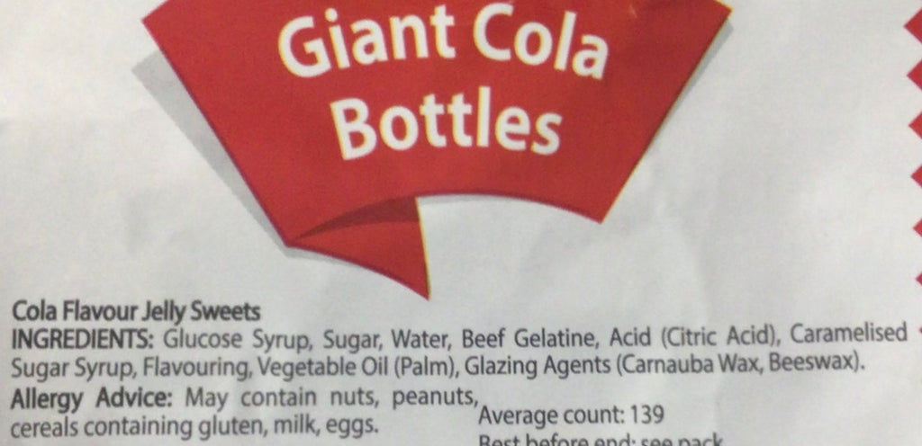 Giant Cola Bottles 250g