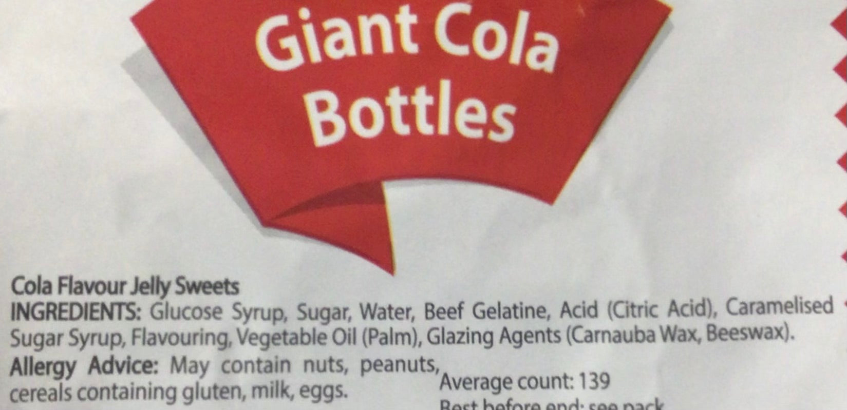 Giant Cola Bottles 250g