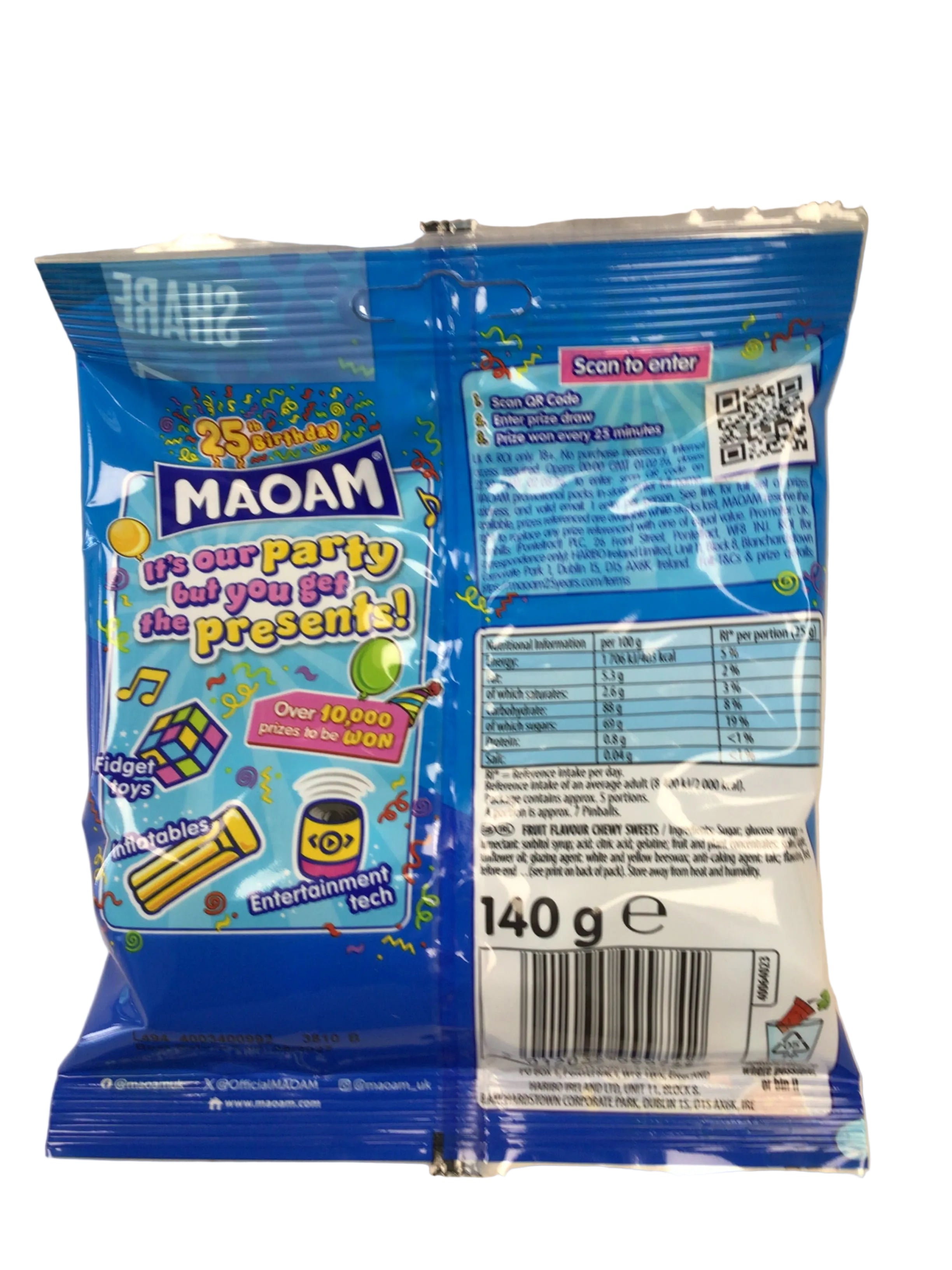 Maoam Pinballs Blue Share Size Bag (140g)