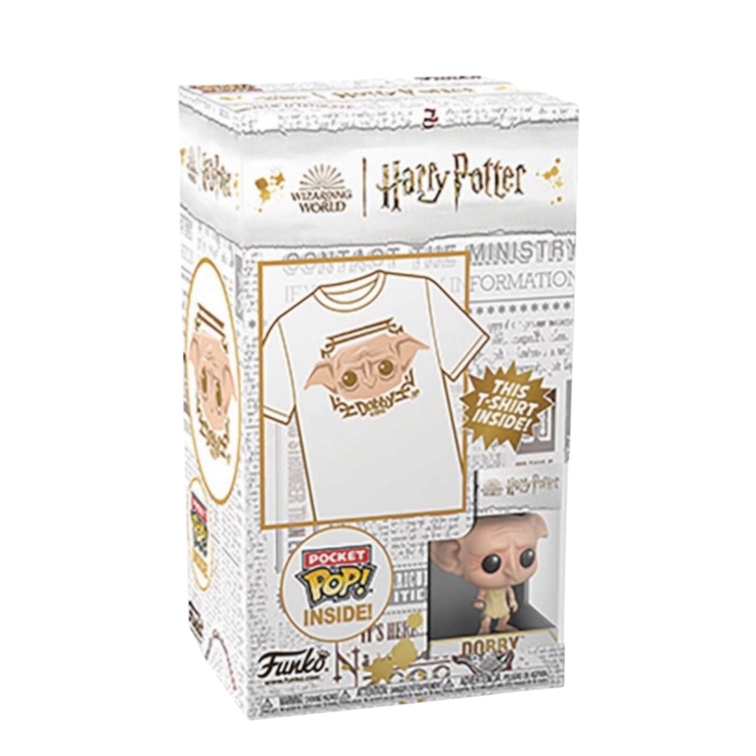 Official Harry Potter Dobby Funko Pop! & Graphic Tee Box Set – Child Size Small (age 8-9)