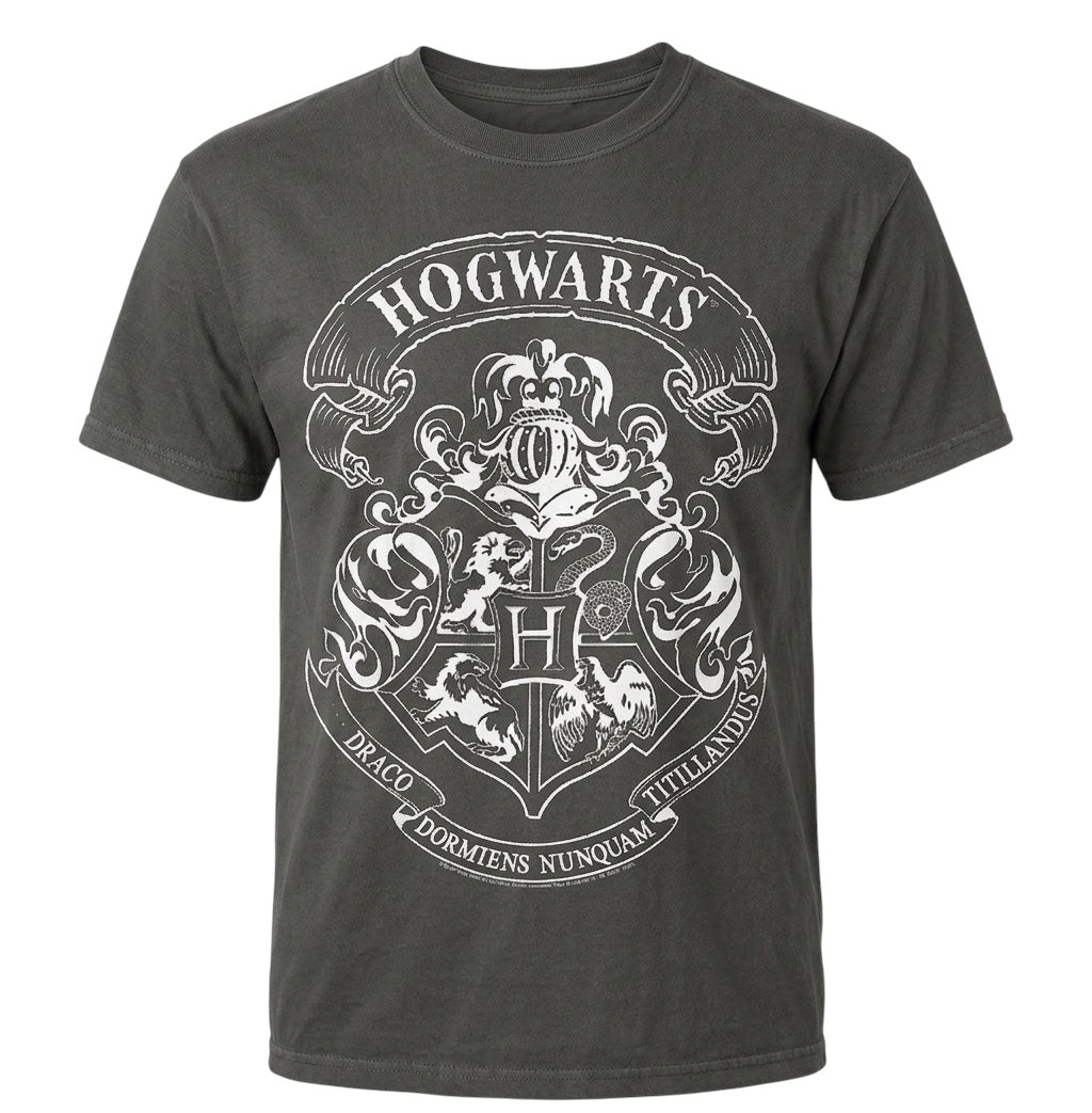 Hogwarts Crest Charcoal Graphic T-Shirt RRP £20