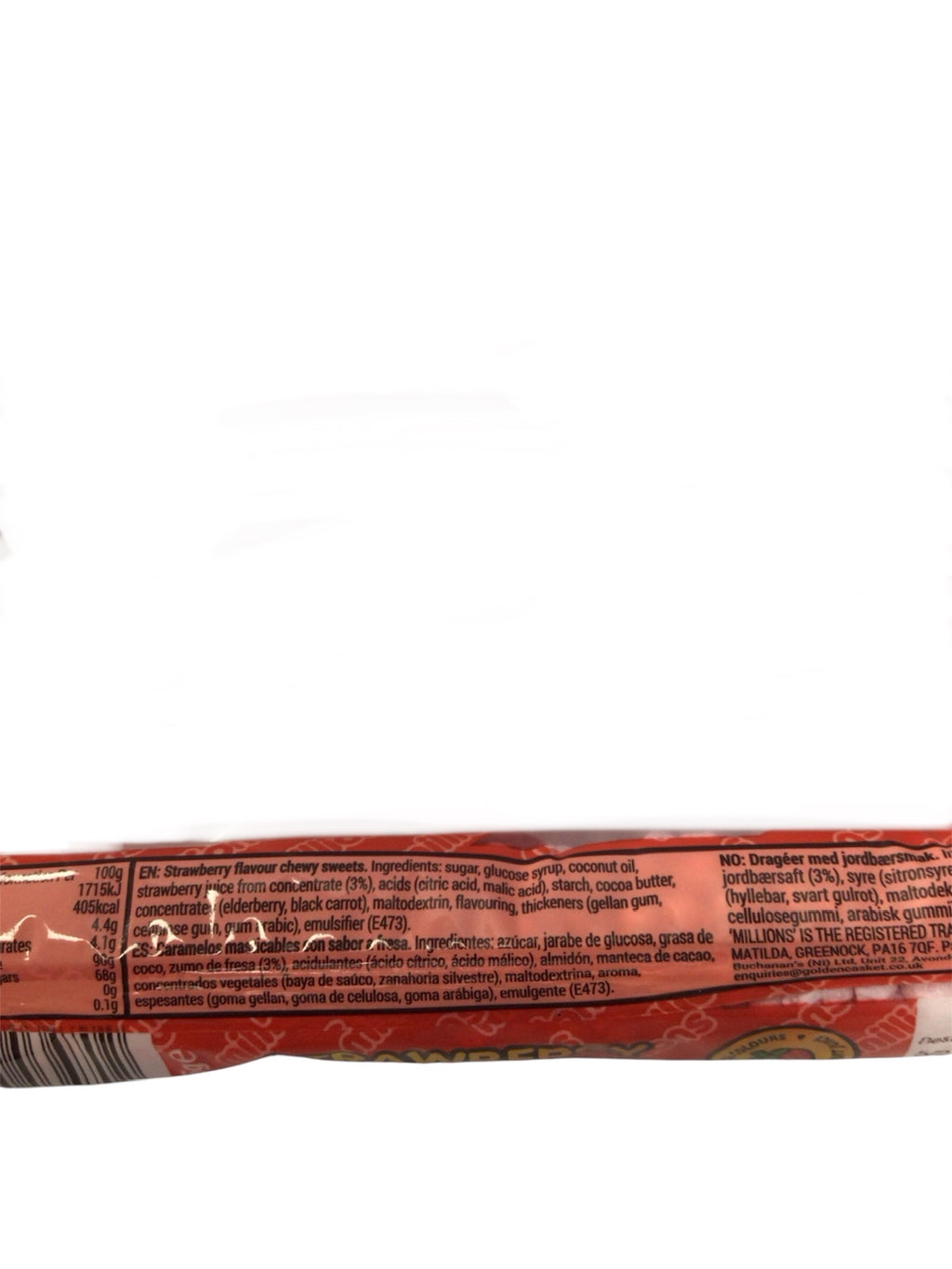 Millions Strawberry Tiny Tasty Chewy Sweets Tube (40g)