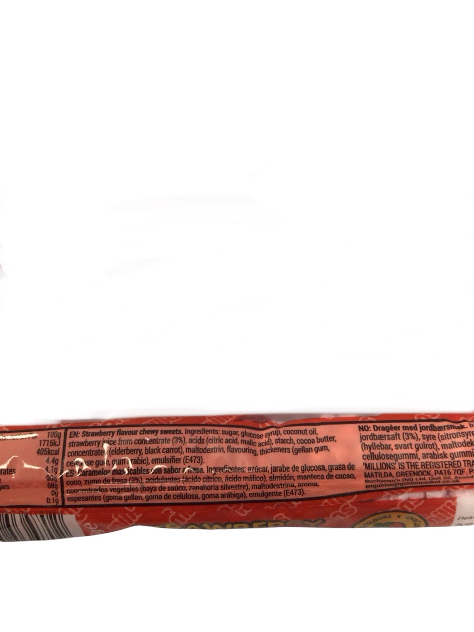 Millions Strawberry Tiny Tasty Chewy Sweets Tube (40g)