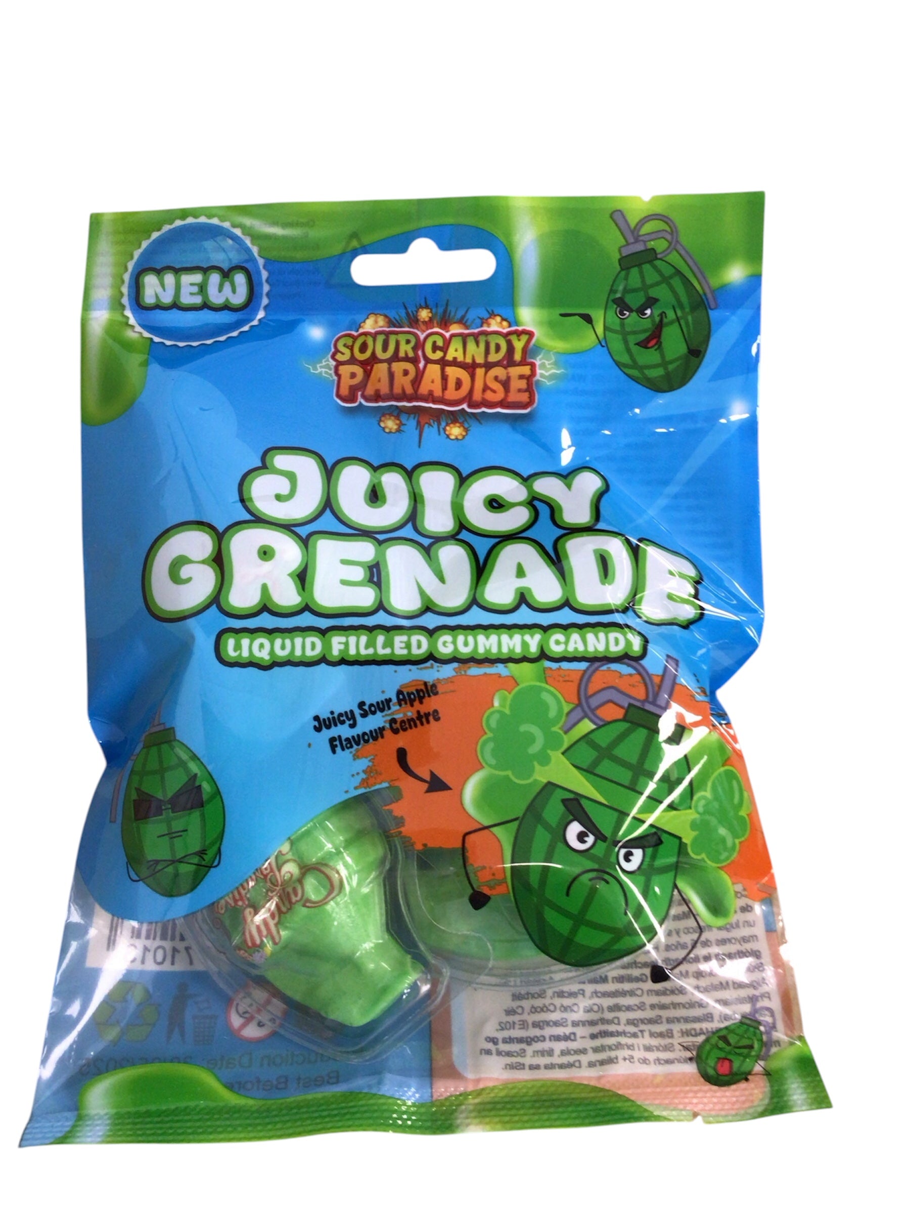 Sour Candy Paradise: Juicy Grenade – Liquid Filled Gummy Sweets