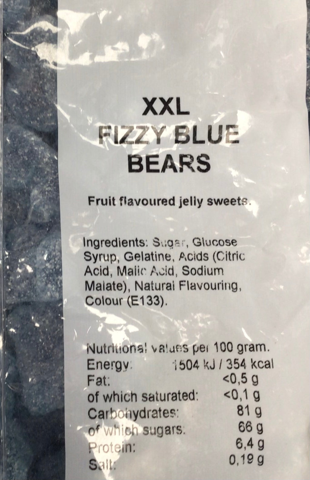 XXL Fizzy Blue Bears – Kingsize Sour Fruity Jelly Sweets 250g