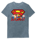 Official Looney Tunes x Superman Mashup Men's Eco Wash T-Shirt – Slate Blue