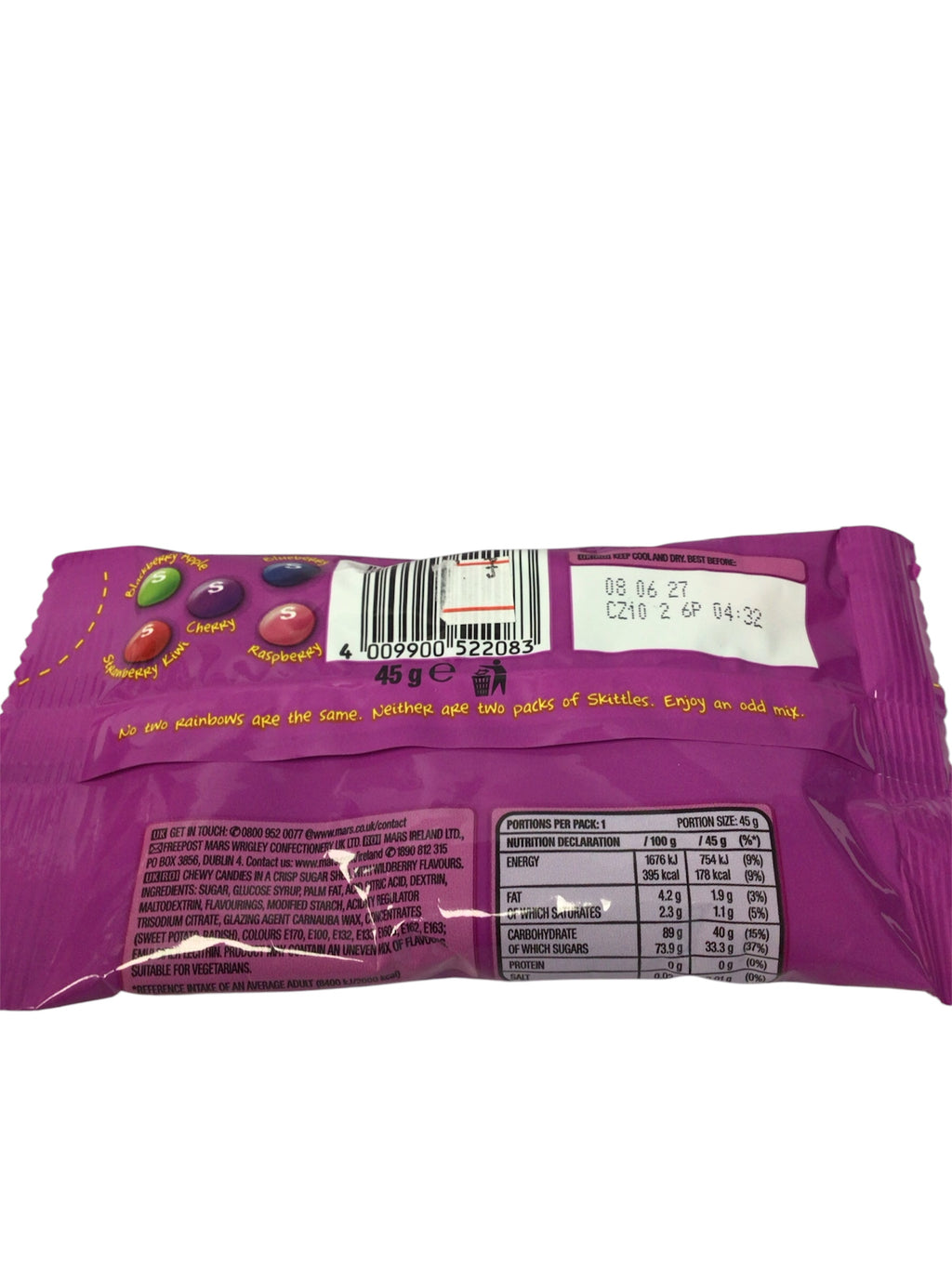 Skittles Wild Berry Flavour Chewy Sweets Bag (45g)