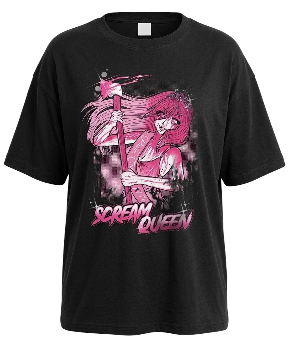 Scream Queen Graphic Tee – Unisex Neutral Fit Black T-Shirt RRP £17