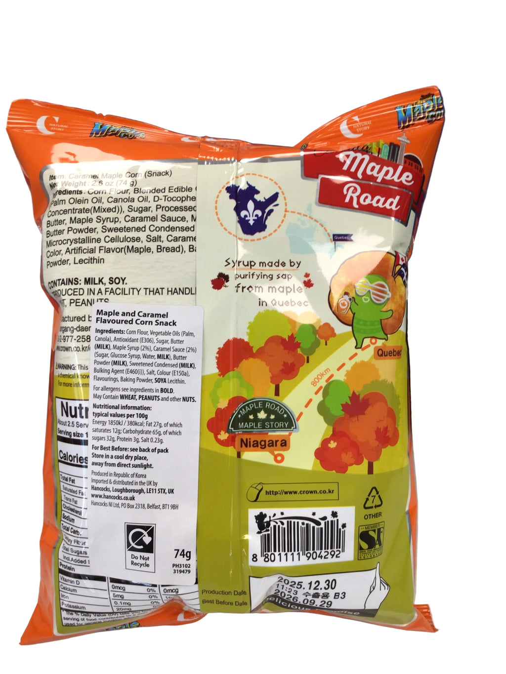 Crown Caramel Maple Corn Snack (74g)