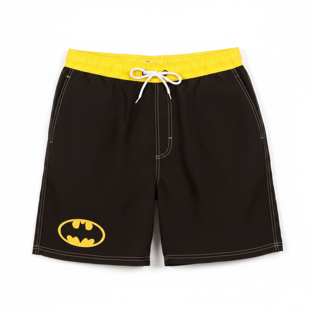 Men's Batman Classic Logo Swim Trunks – Black & Yellow
