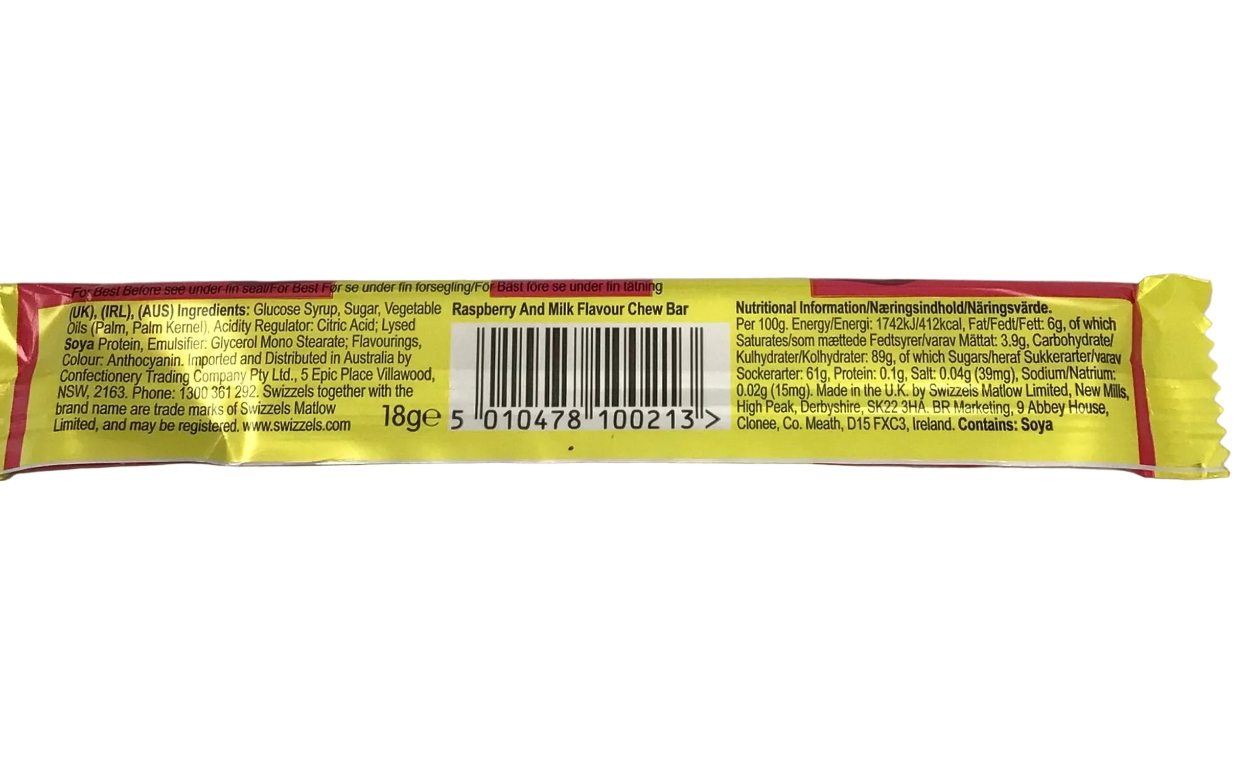Swizzels Drumstick Original Raspberry & Milk Chew Bar 18g