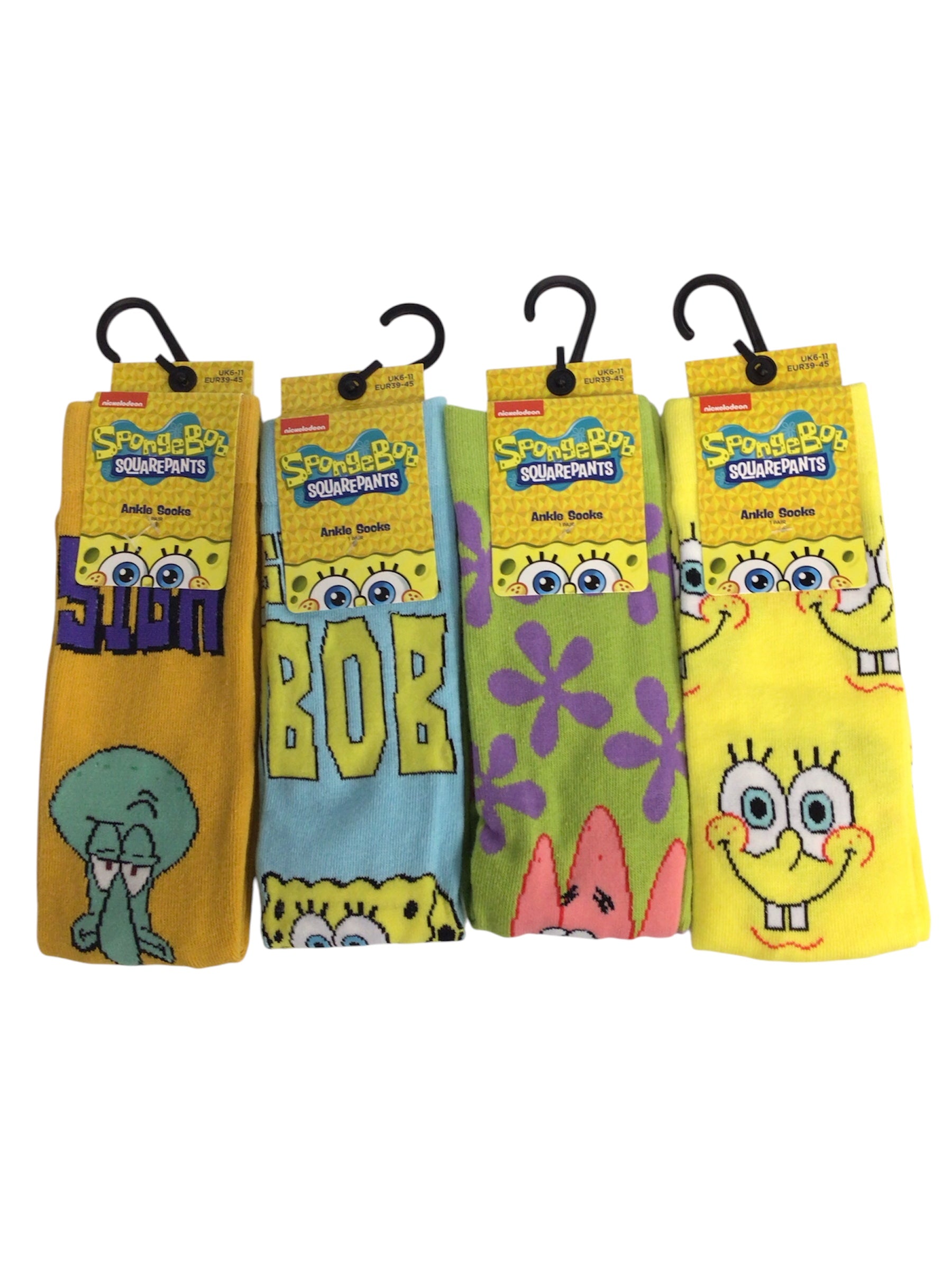 SpongeBob SquarePants Character Crew Socks – 2-Pair Random Mystery Pack