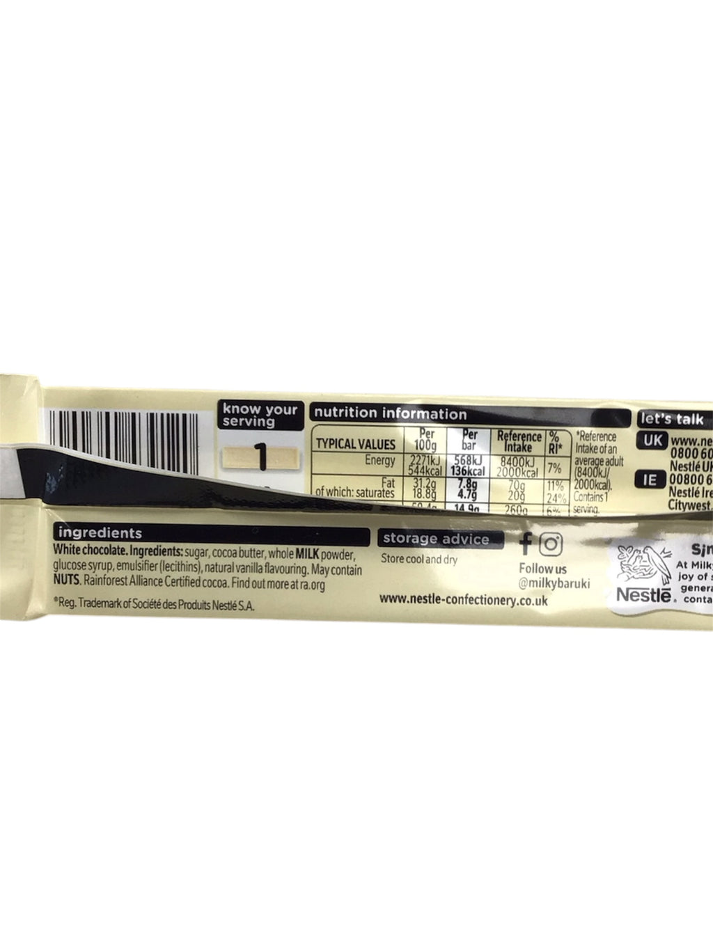 Nestlé Milkybar White Chocolate Bar (25g) – 89p RRP Price-Marked Pack