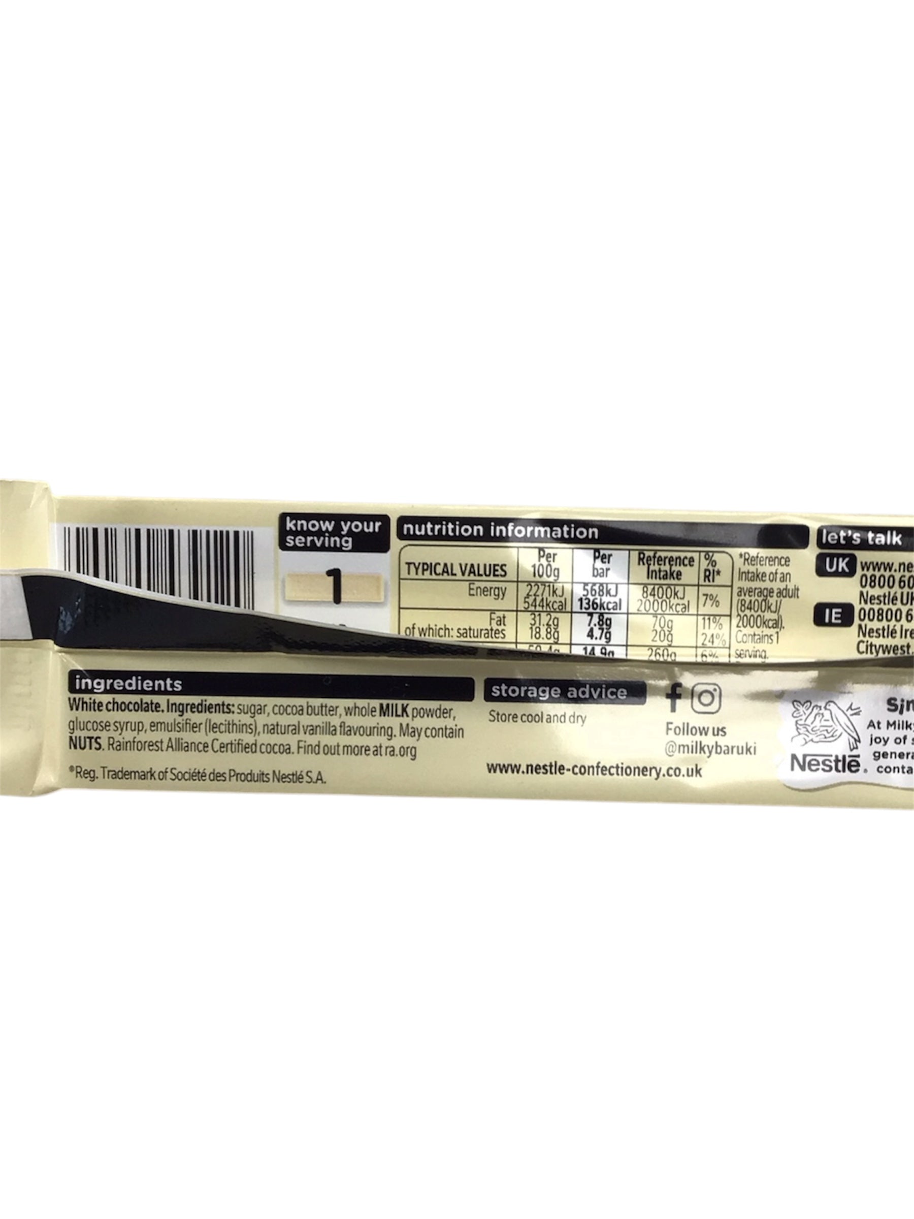 Nestlé Milkybar White Chocolate Bar (25g) – 89p RRP Price-Marked Pack