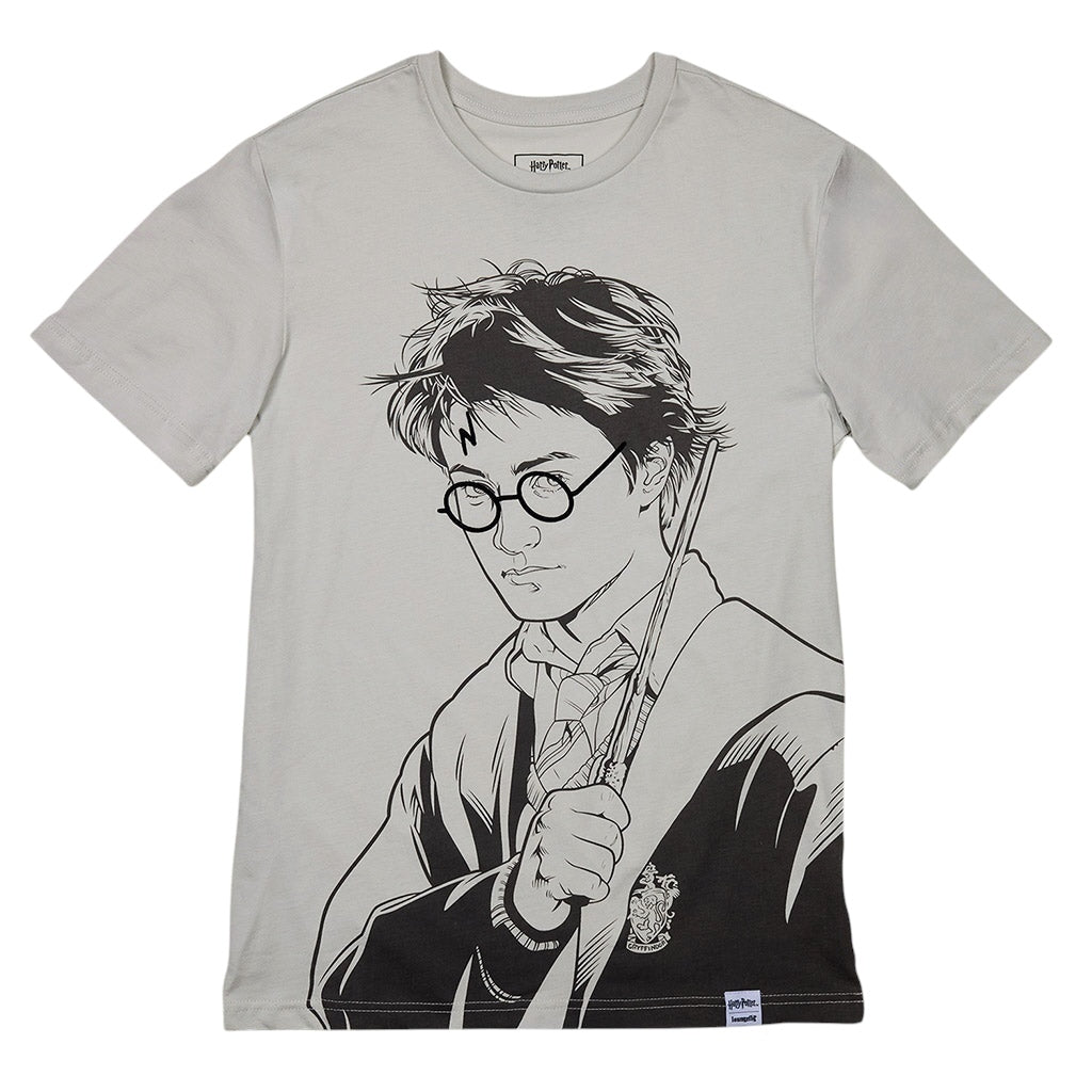 Harry Potter Sketch Graphic T-Shirt – Grey Loungefly Unisex Tee RRP £35