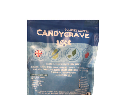 Candycrave Gourmet Sweets Blue Skulls (Peach Flavor) – 150g Bag