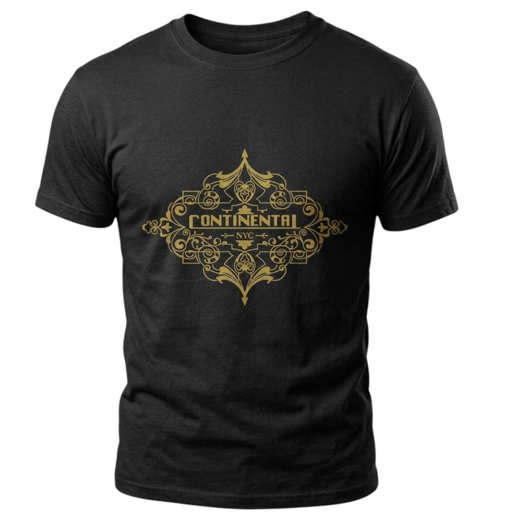 The Continental NYC Graphic Tee – Premium Gold Emblem Edition RRP £18