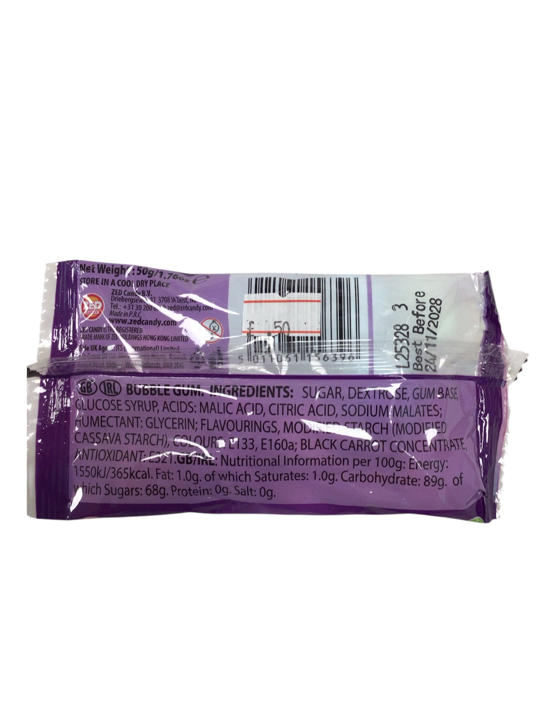 Zed Candy Zappers Original Mega Sour Gum – Assorted Fruit Flavours