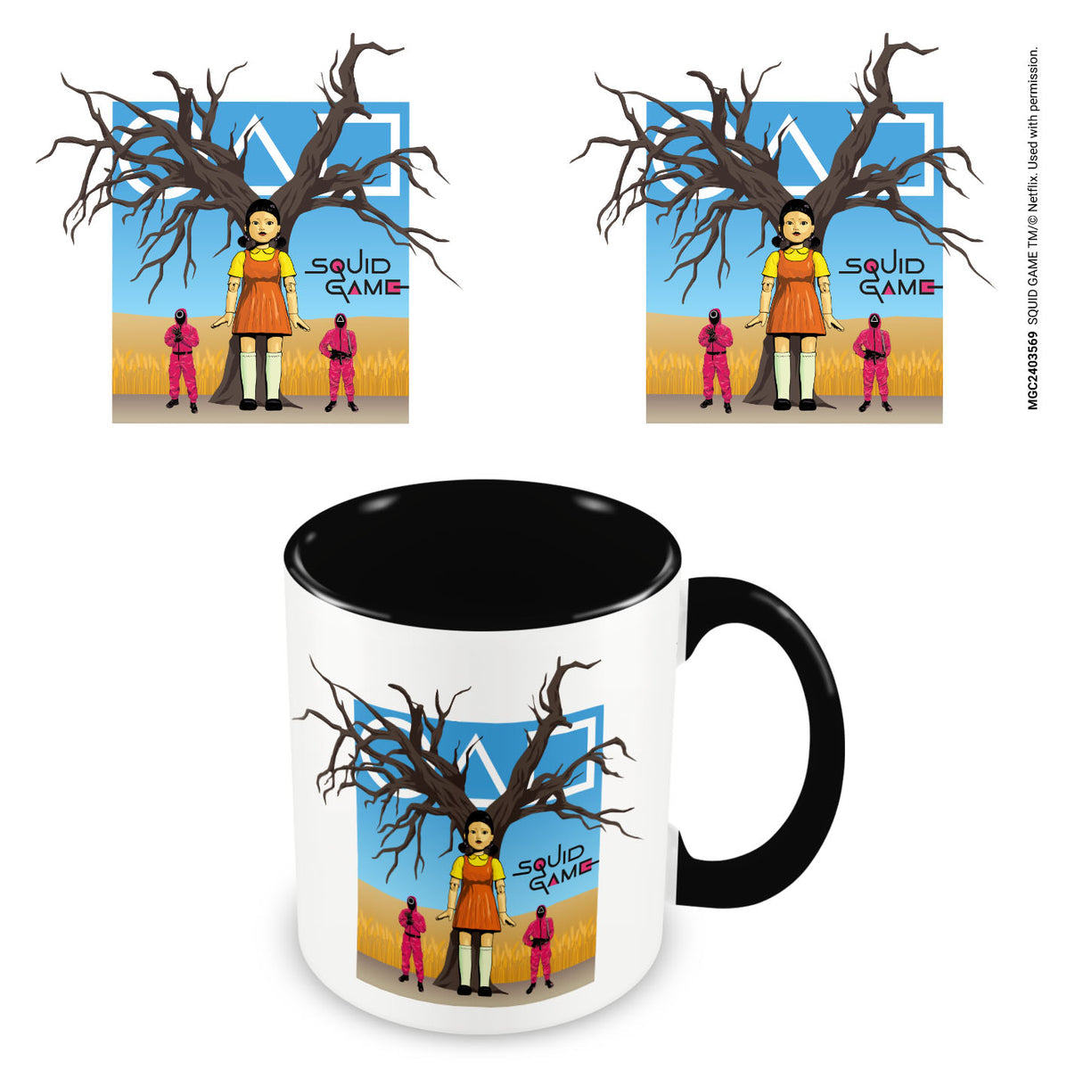 Official Squid Game "Red Light, Green Light" Mug – Two-Tone Ceramic Coffee Cup