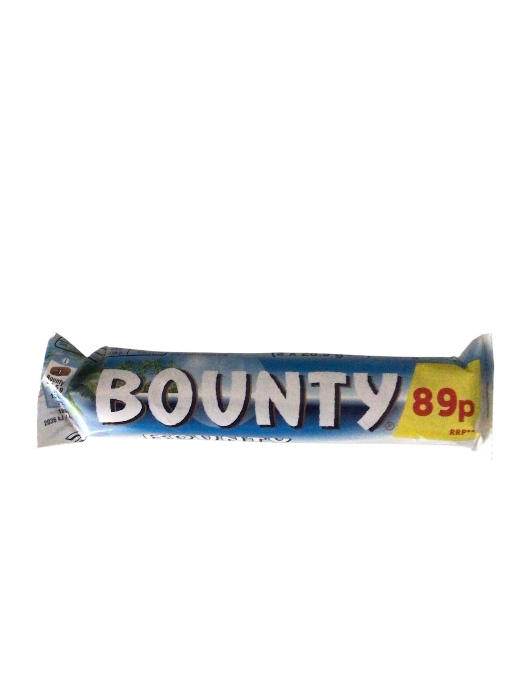 Bounty Milk Chocolate Twin Bar (57g, Price-Marked 89p)