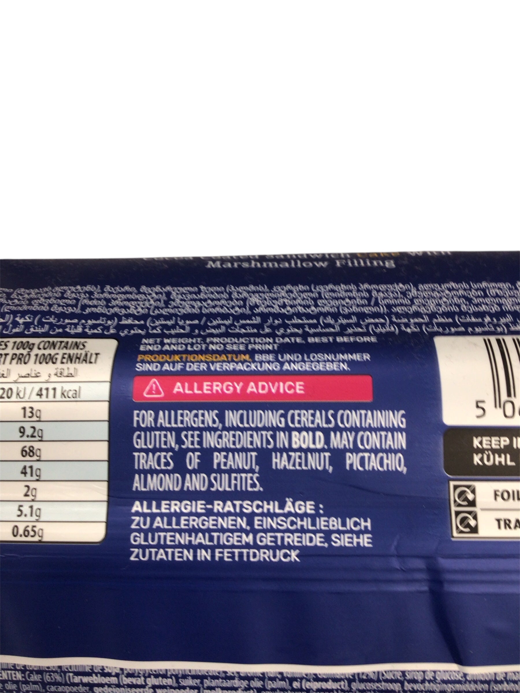 Mallow Pie Cocoa Coated Sandwich Cakes with Marshmallow Filling (8 Pack - 184g)