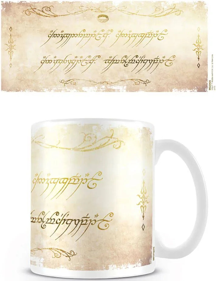 Official The Lord of the Rings Elvish Script Ceramic Coffee Mug – Middle-earth Gift Boxed RRP £10