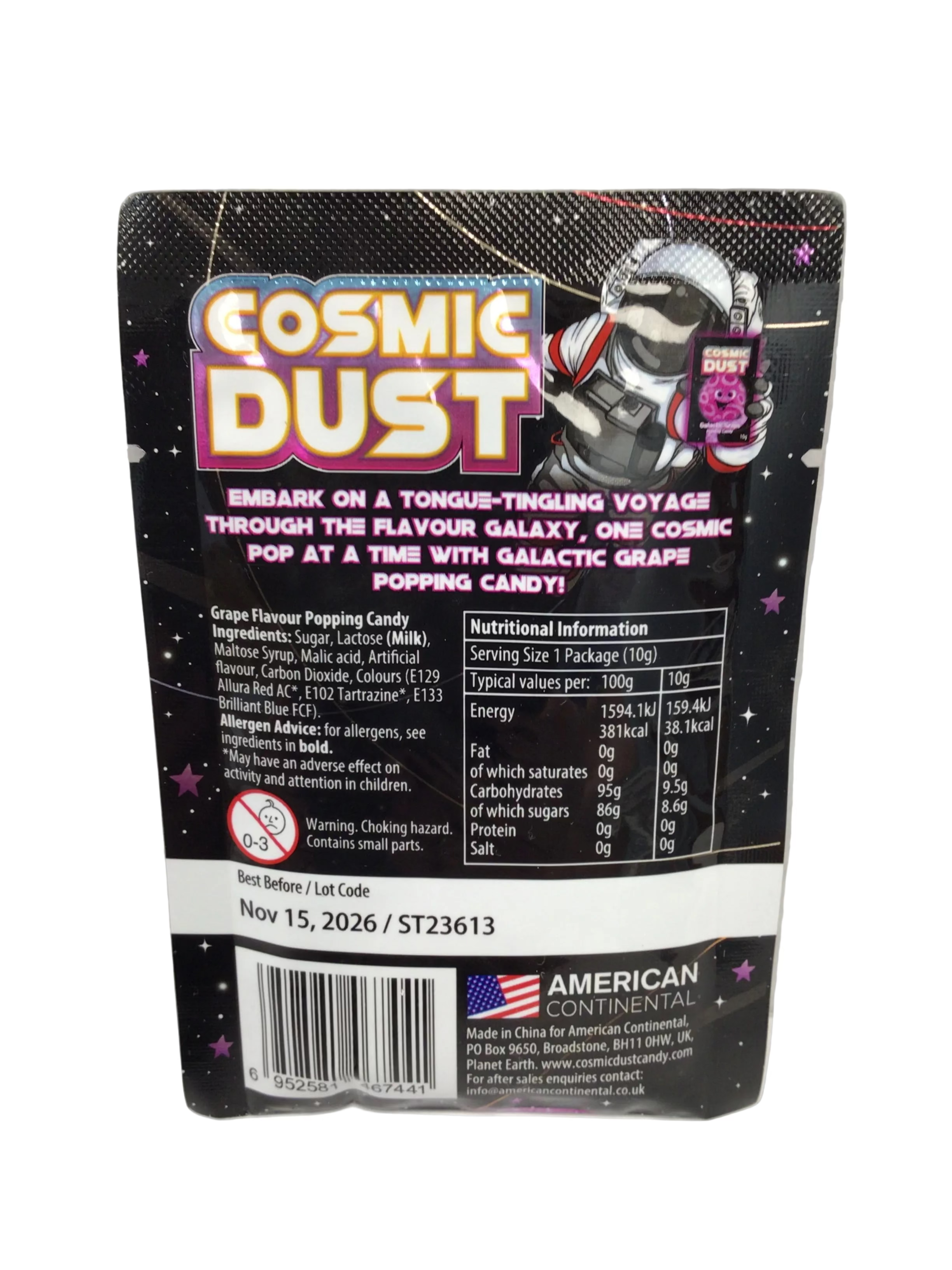 Cosmic Dust Galactic Grape Popping Candy (10g)