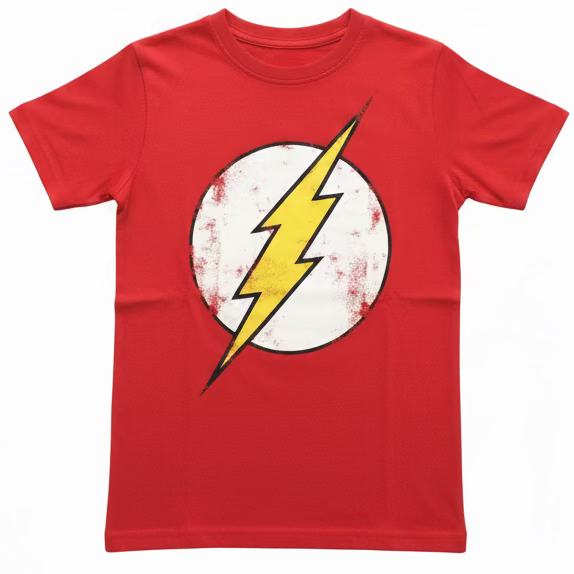 Kids' DC Comics The Flash Distressed Logo T-Shirt – Vibrant Red